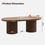 39.38” W Oval Coffee Table – Walnut | Modern Wood Look | Brand New 7