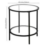 Ceno Glass Top End Table – Blackened Bronze  3