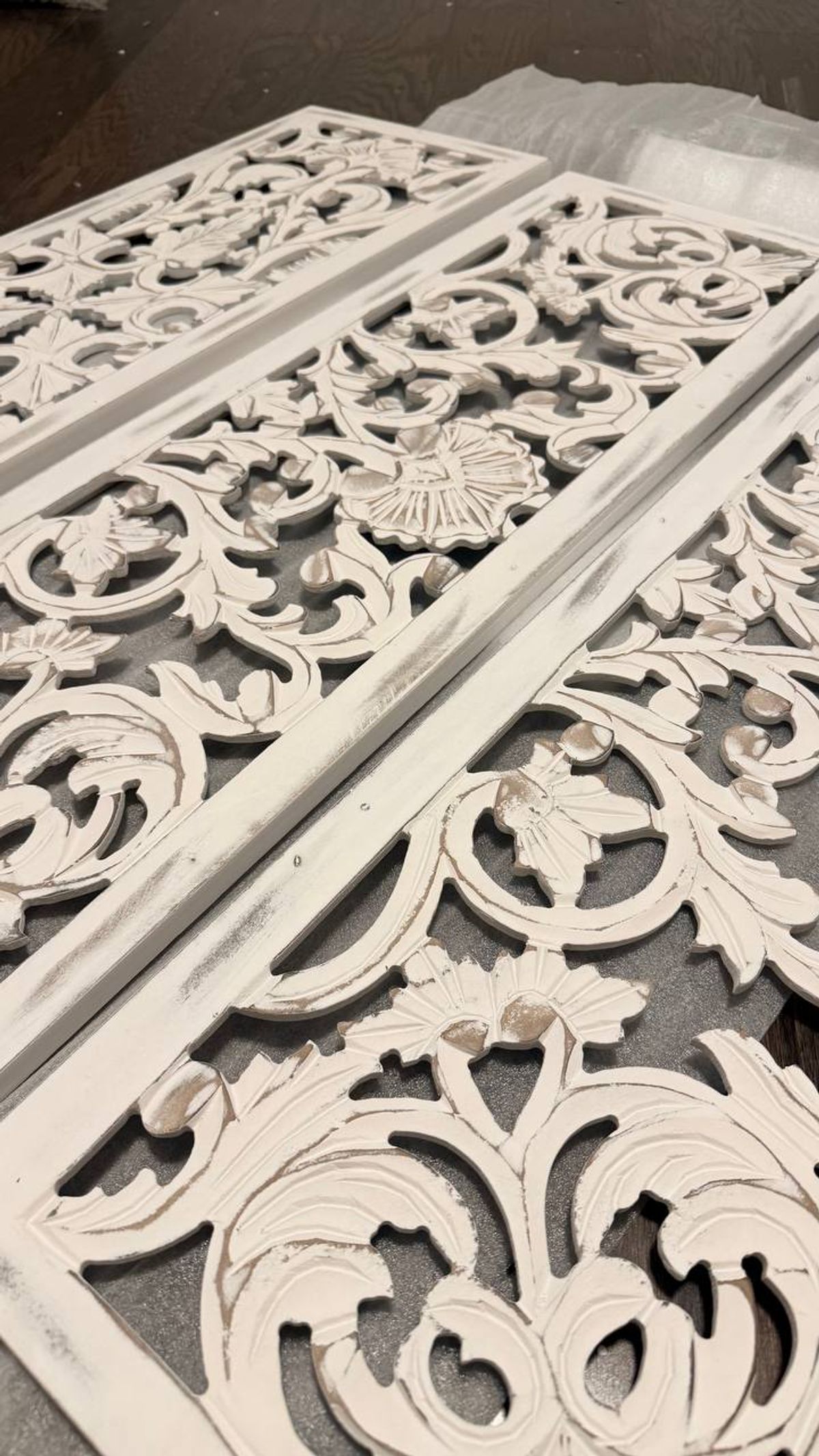 Wooden Handmade Intricately Carved Floral Wall Decor – Set of 3 | Brand New 10