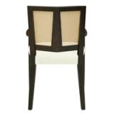 Jad Wooden Dining Chairs Set of 2 – PE Rattan Back, Beige Upholstery, Dark Brown Legs | Brand New in Box 6