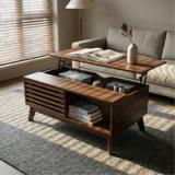 Lift Top Coffee Table with Storage – Walnut 1