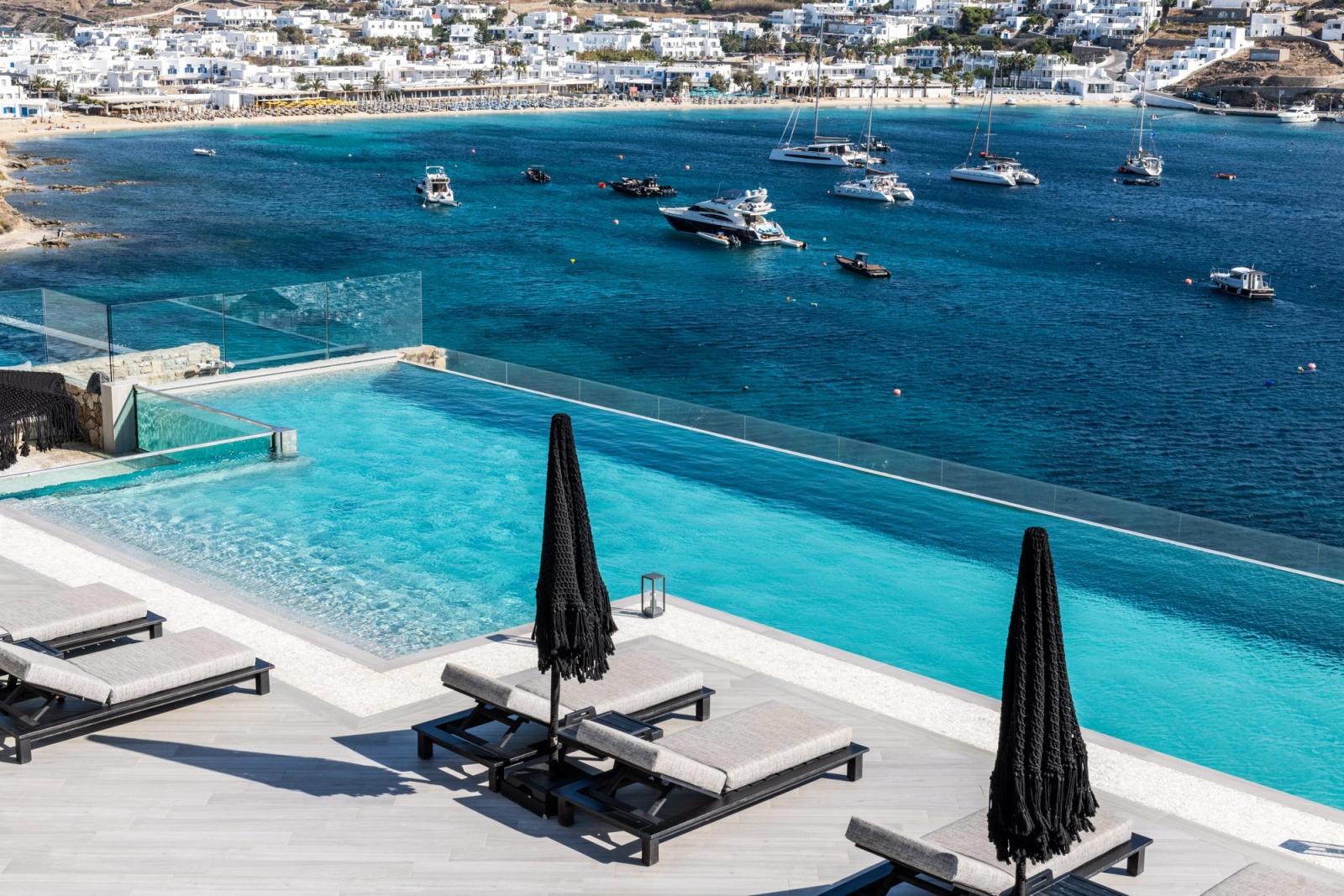 Newly Built Prime Retreat with Private Dock Overlooking Ornos Beach, Mykonos