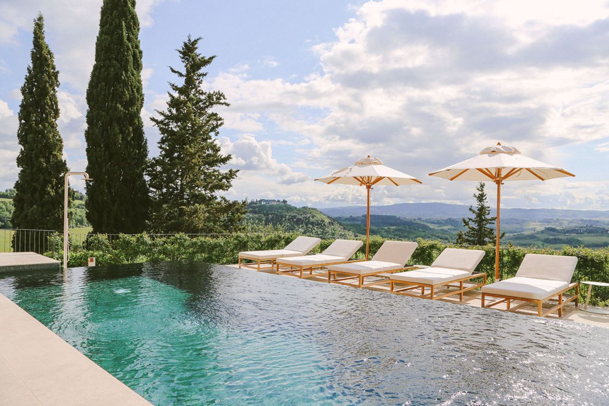 Stylishly Decorated Villa Overlooking Chianti Vineyards in Tuscany, Italy