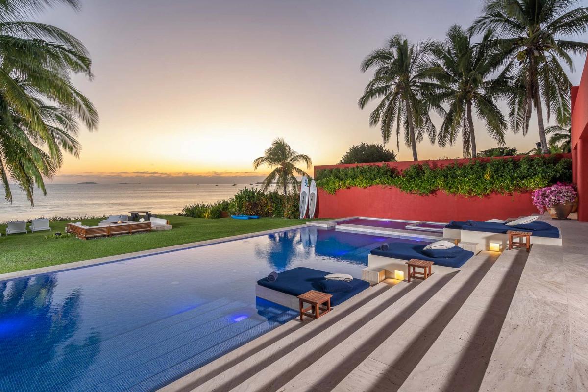 Stylishly Designed Beachfront Hacienda Villa Located in Ranchos Estates in Punta Mita, Mexico