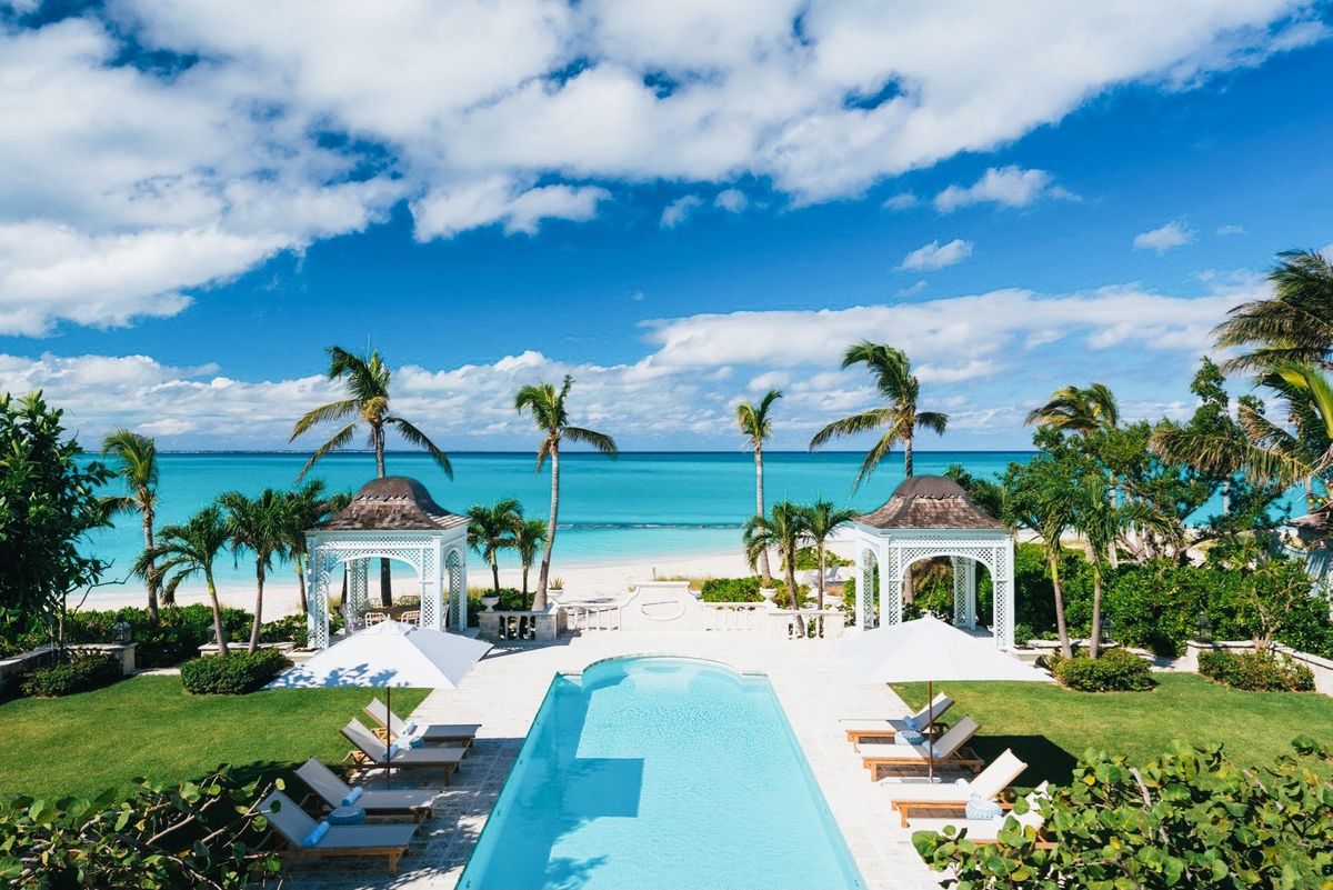 Elegant Stone Villa Right on the Beach on Grace Bay, Turks and Caicos