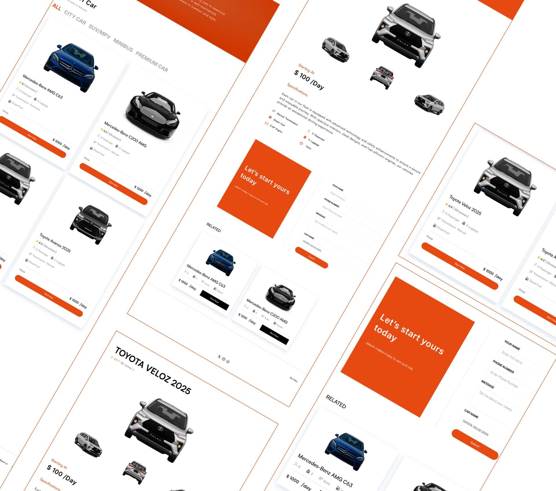 Jalanin Car Rental Website, screen 3 of 4