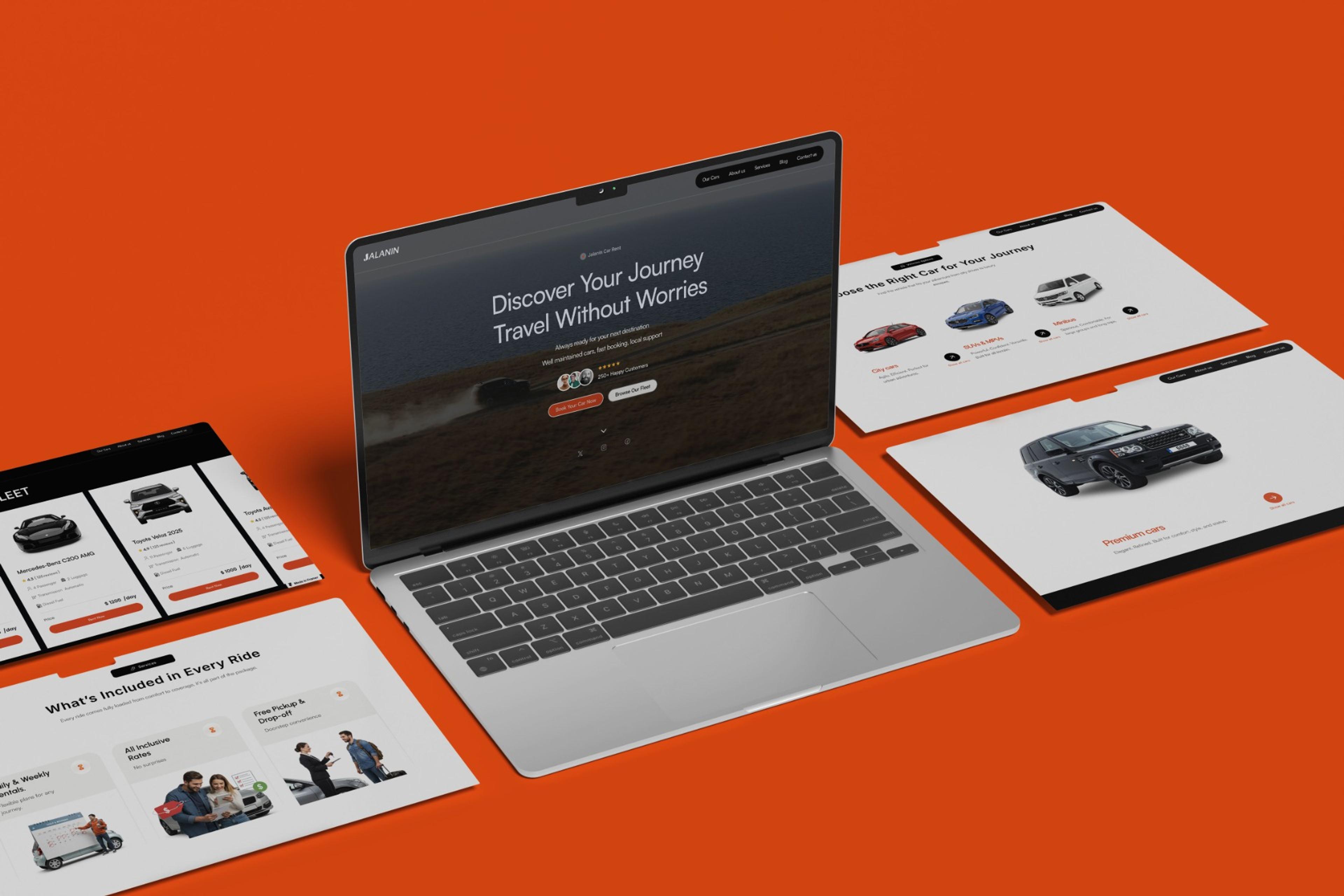 Jalanin Car Rental Website, screen 1 of 4