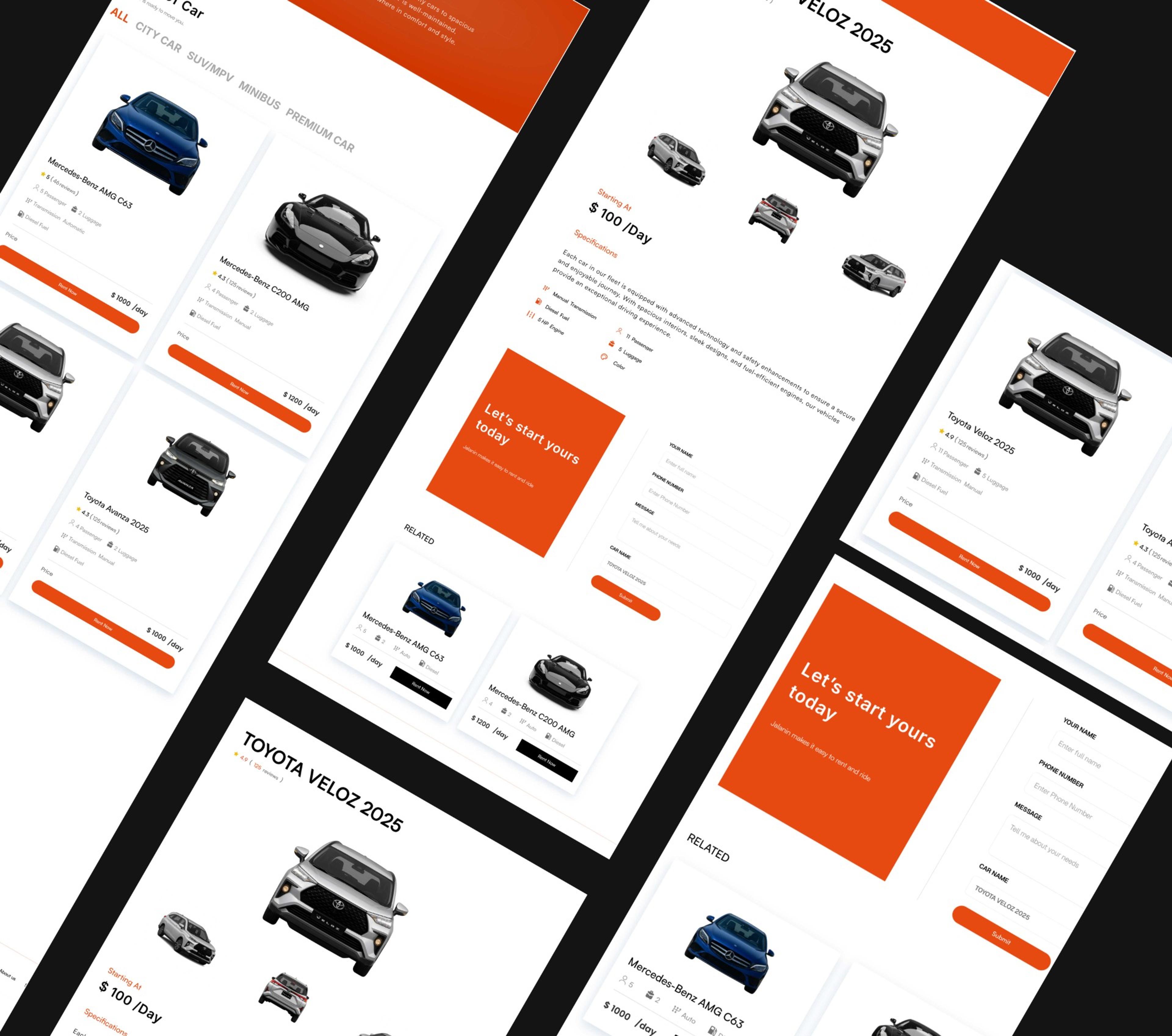 Jalanin Car Rental Website, screen 2 of 4