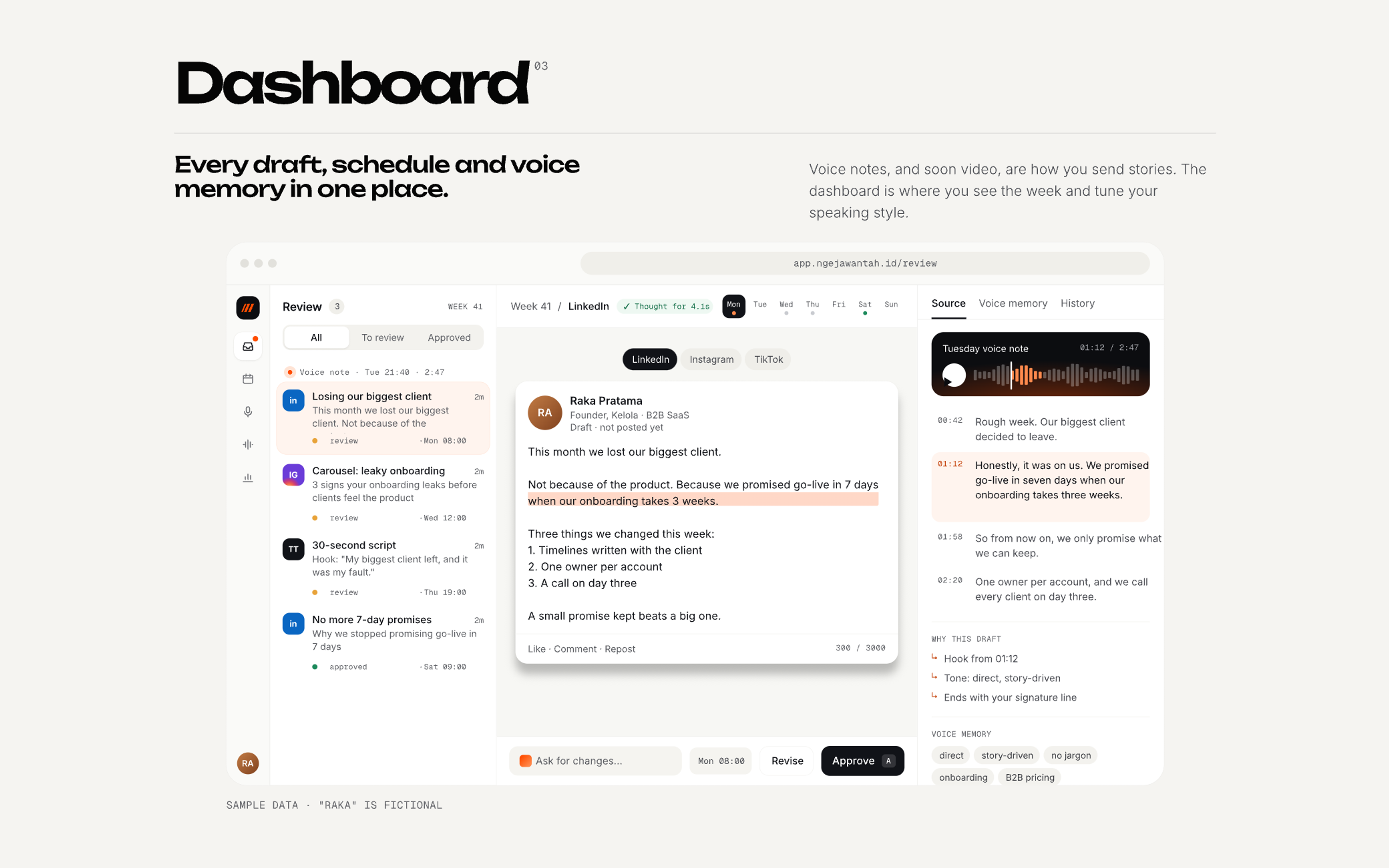 Ngejawantah Landing Page, screen 3 of 6