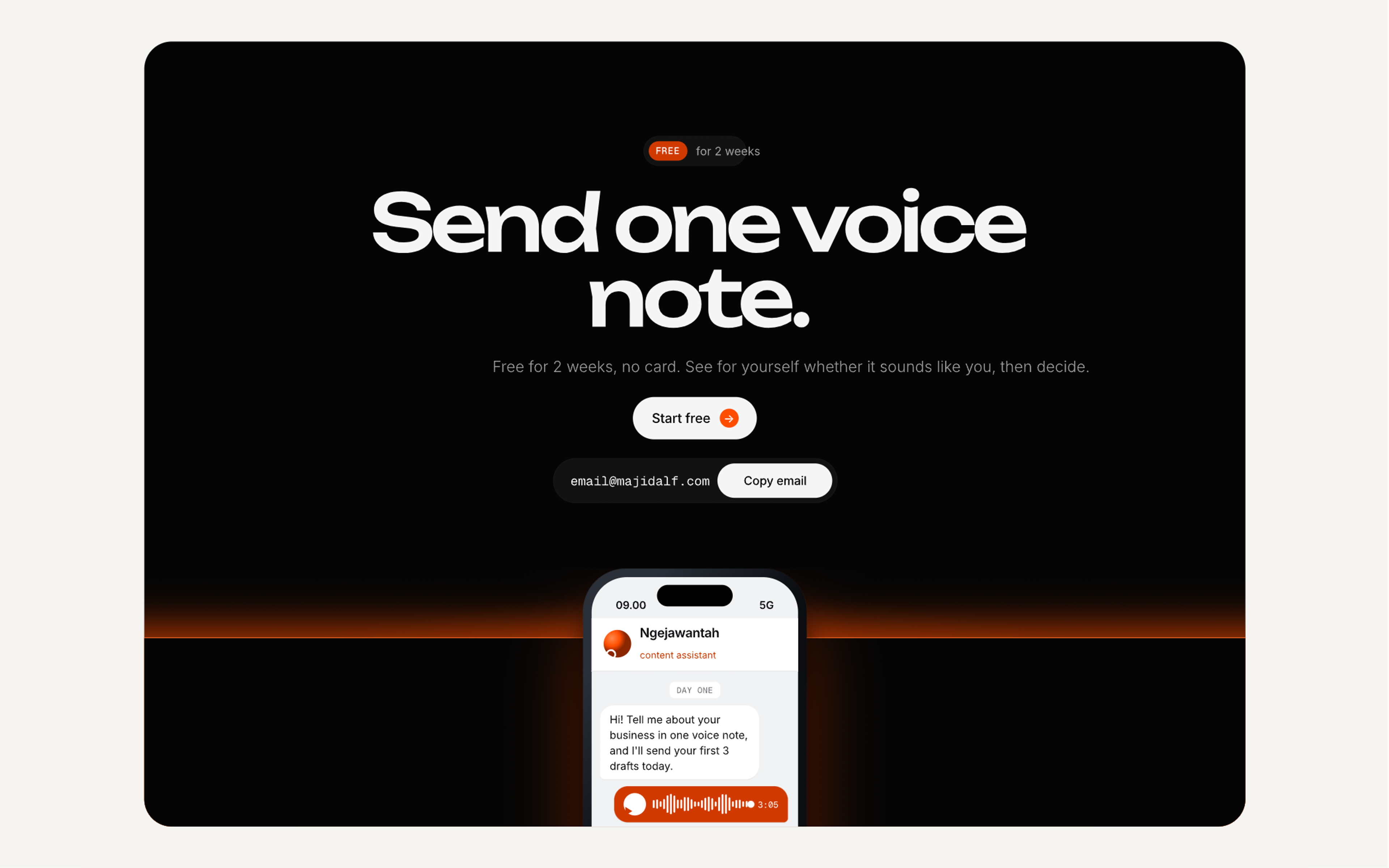 Ngejawantah Landing Page, screen 6 of 6