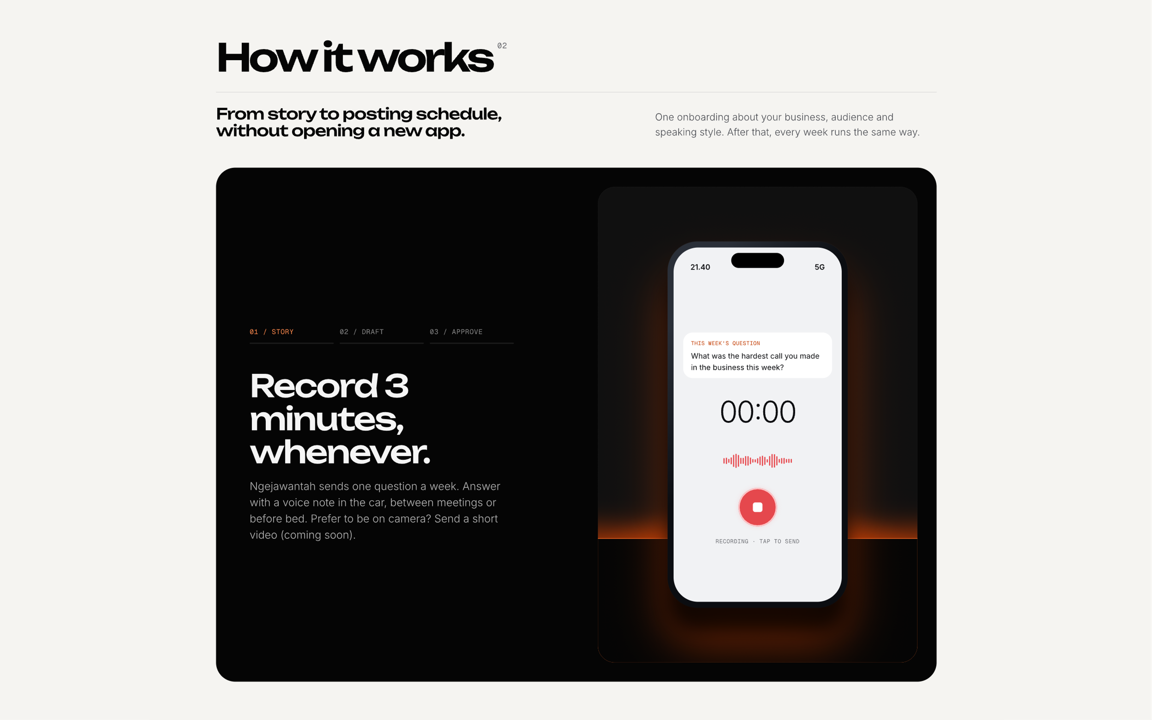 Ngejawantah Landing Page, screen 2 of 6
