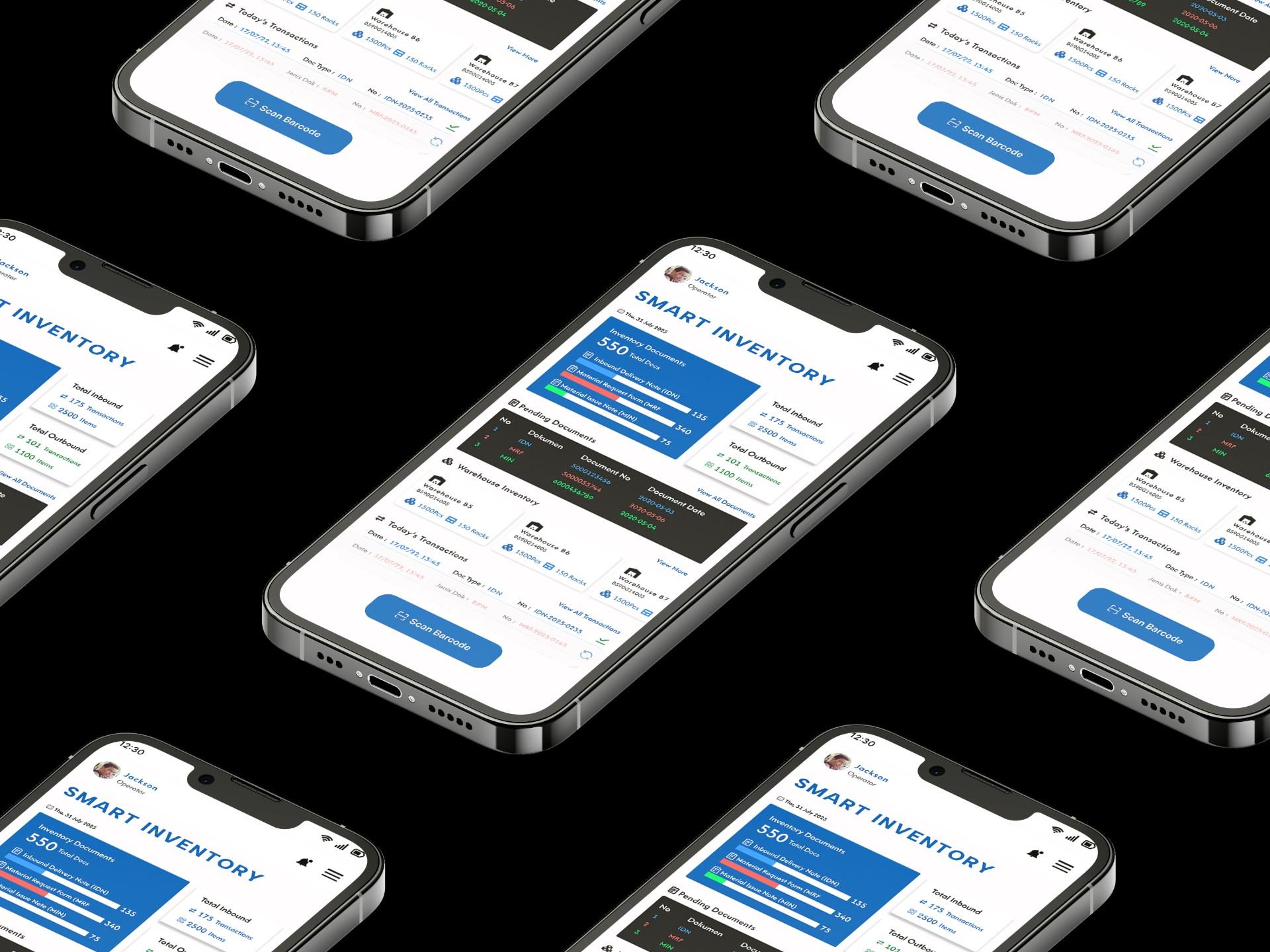 Smart Inventory Mobile App, screen 1 of 4