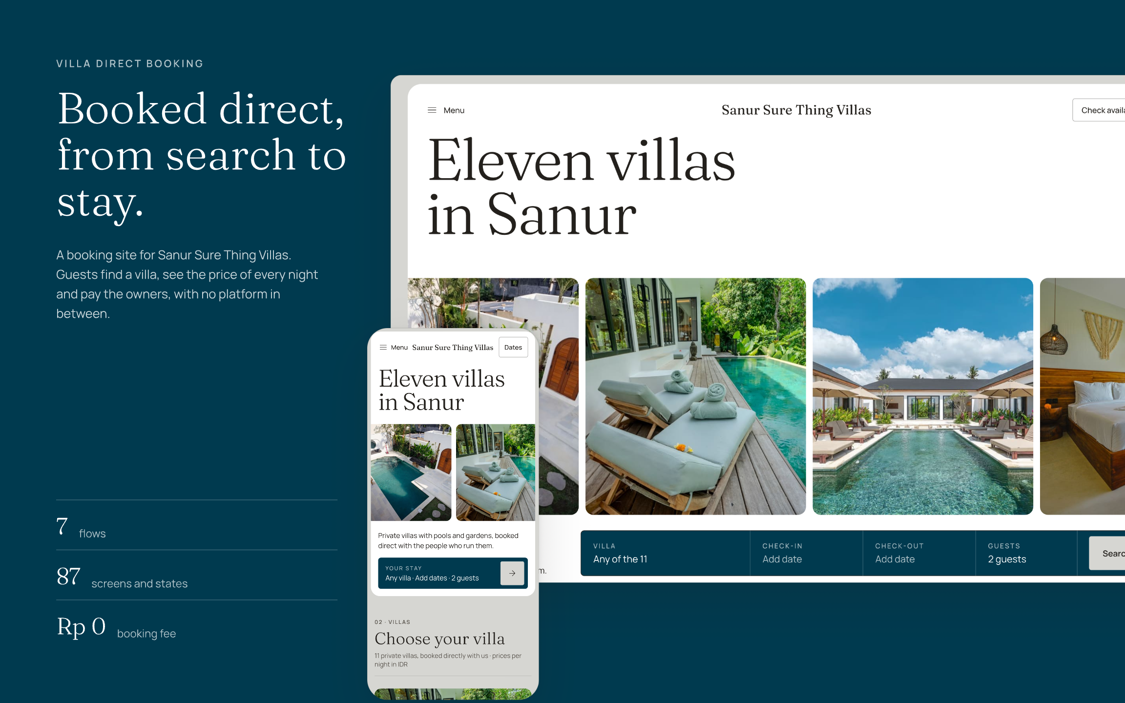 Villa Direct Booking design preview