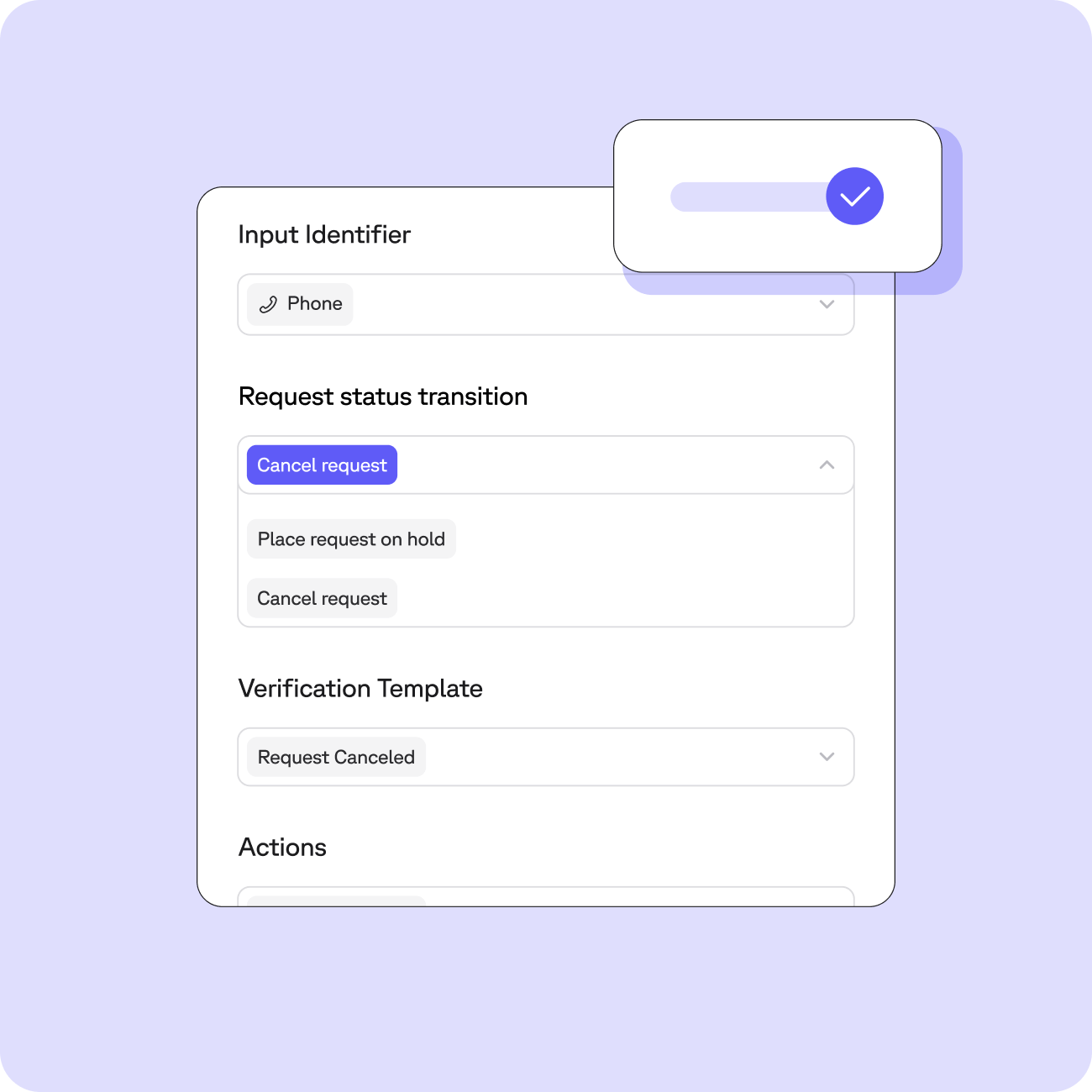 Rendering of pre-flight checks UI in Transcend DSR Automation