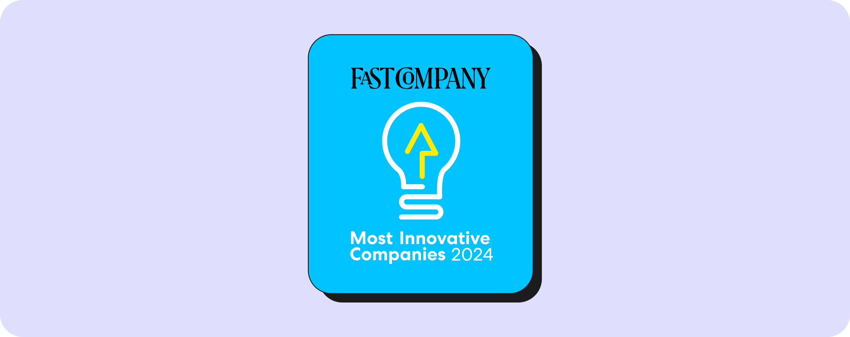 FastCompany logo with lightbulb design and most innovative companies 2024 text