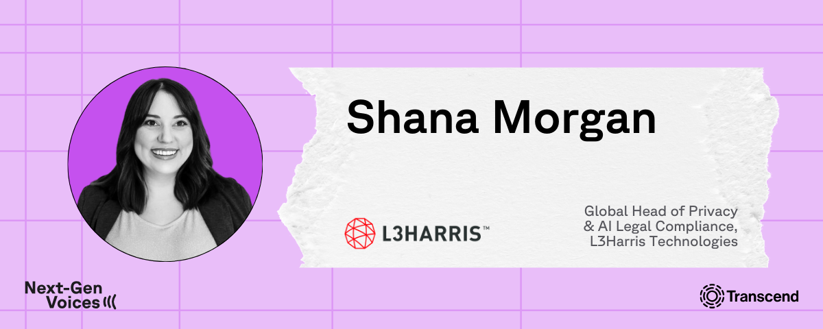 A picture of Shana Morgan, the Global Head of Privacy & AI Legal Compliance at L3Harris Technologies