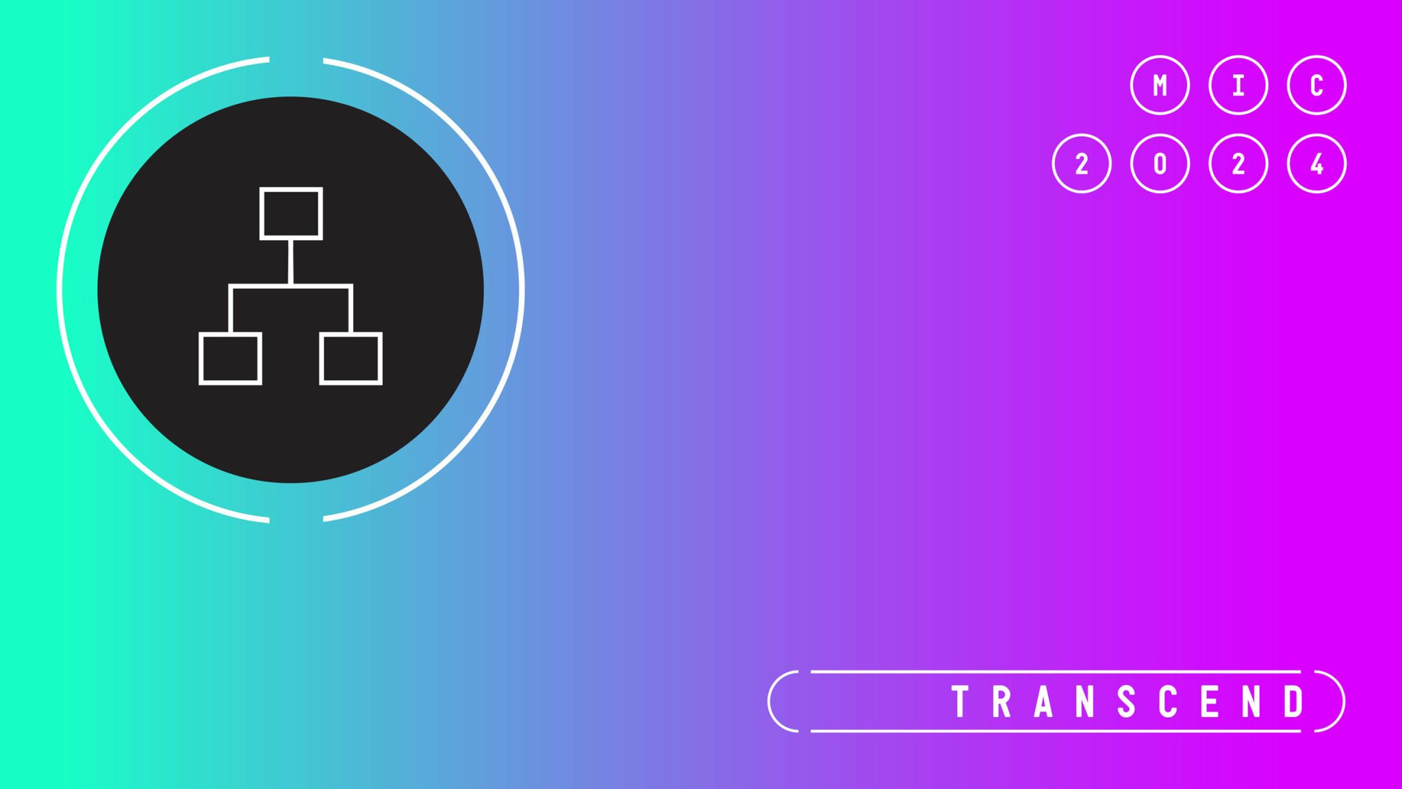 A composite image with the word Transcend in it, and the logo for Most Innovative Companies 2024