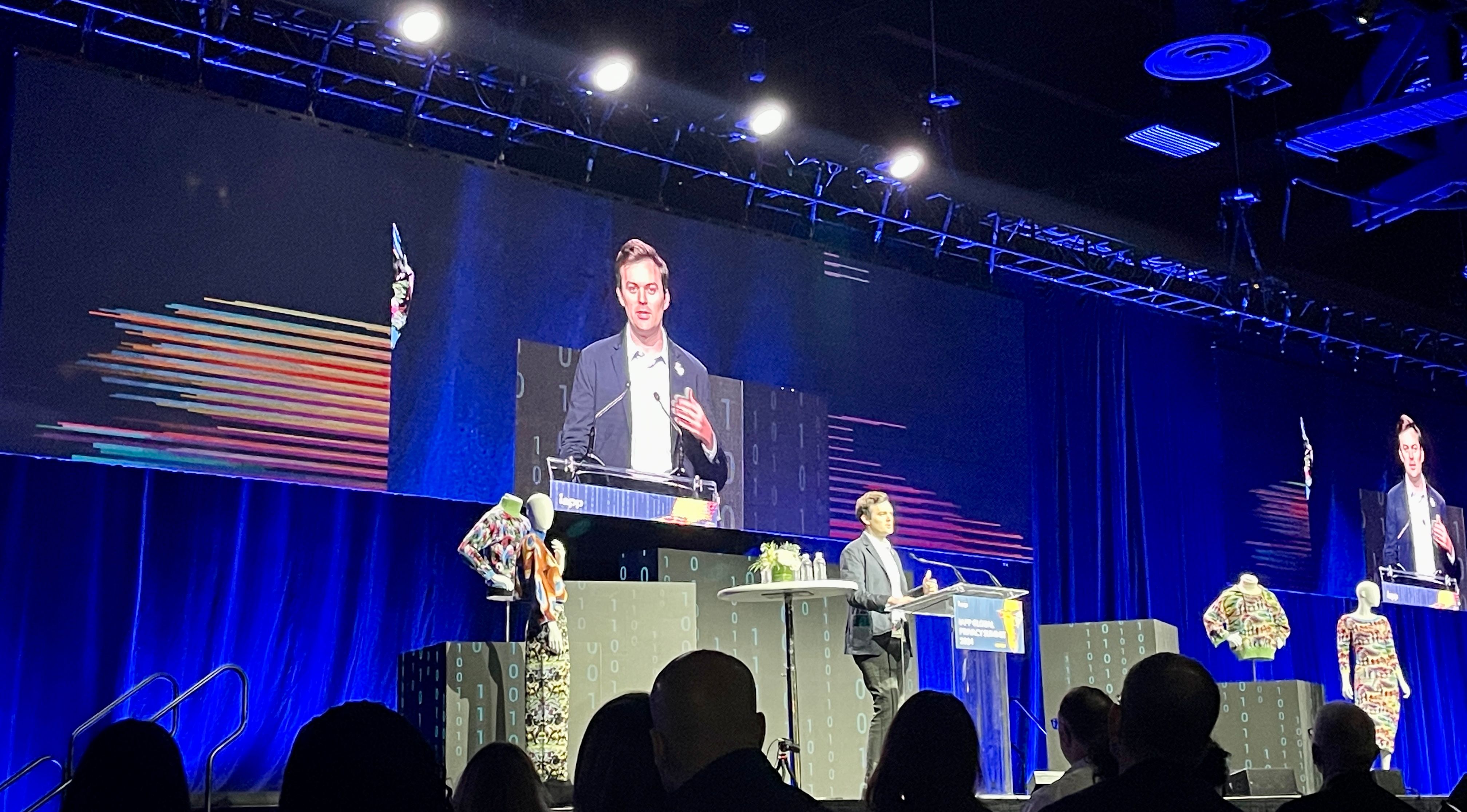 Ben Brook introducing a keynote speaking at IAPP Global Privacy Summit 2024