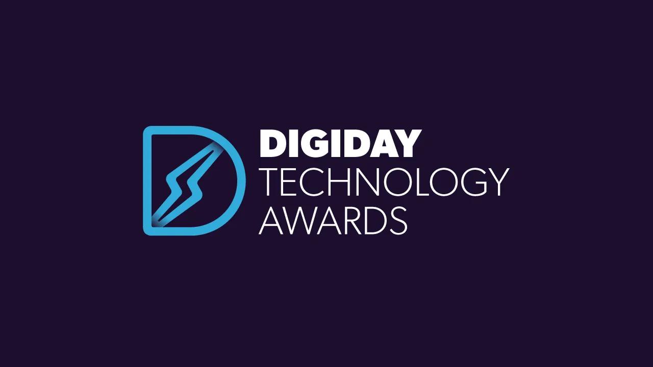 The Digiday Technology Awards logo features a stylized blue "D" with a lightning bolt inside, accompanied by the text "DIGIDAY TECHNOLOGY AWARDS" on a dark background.