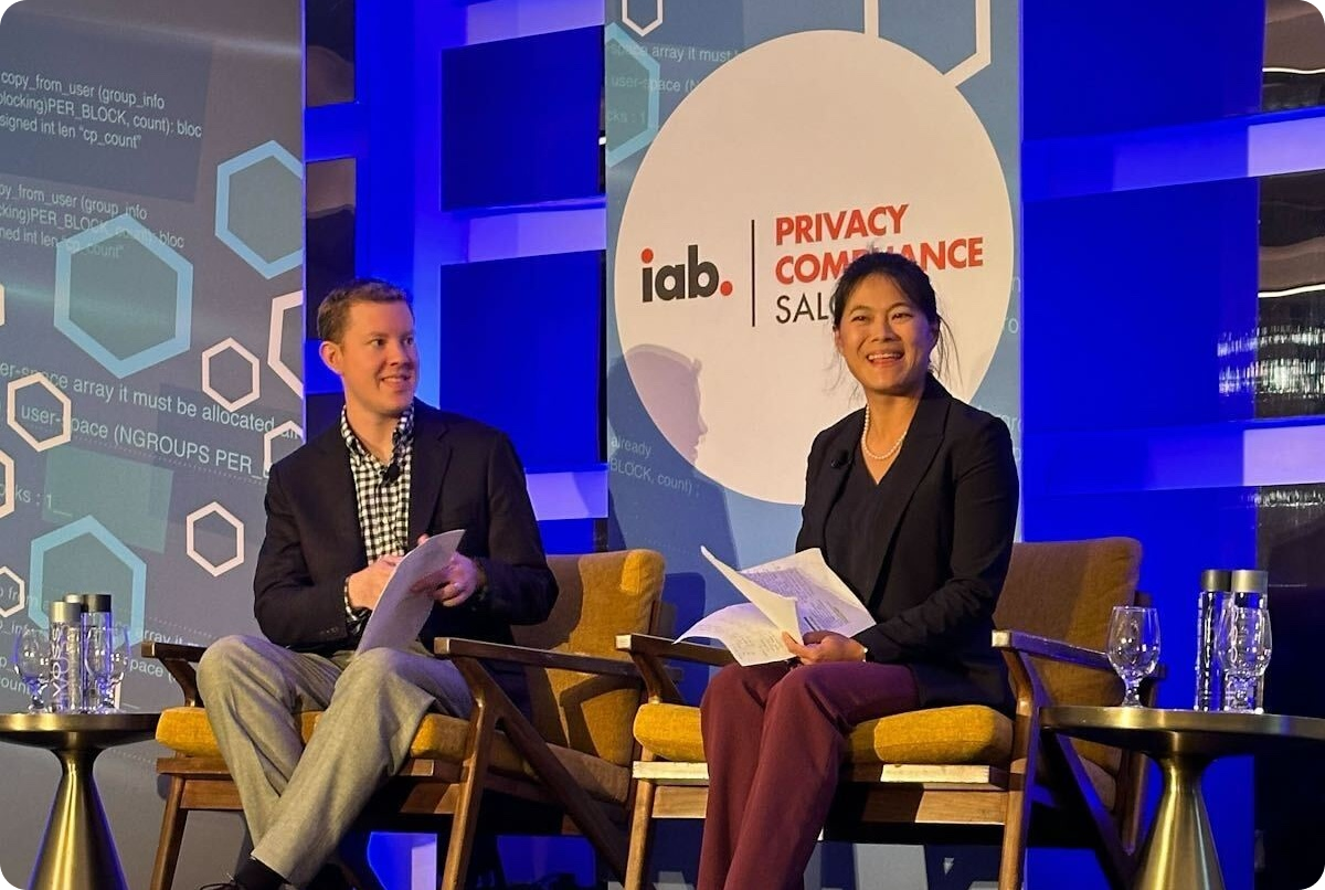 Shaun Lichti, Transcend's Product Manager for Consent on stage at IAB Privacy Compliance Salon