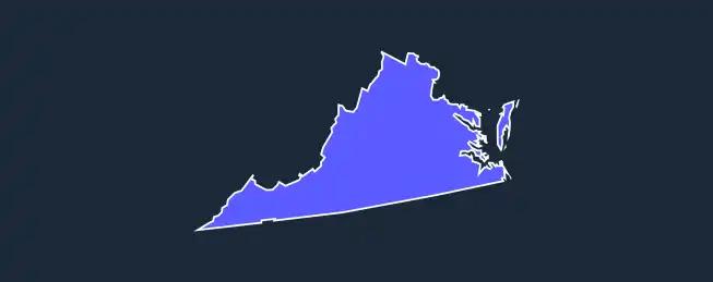 Blue and white outline of virginia
