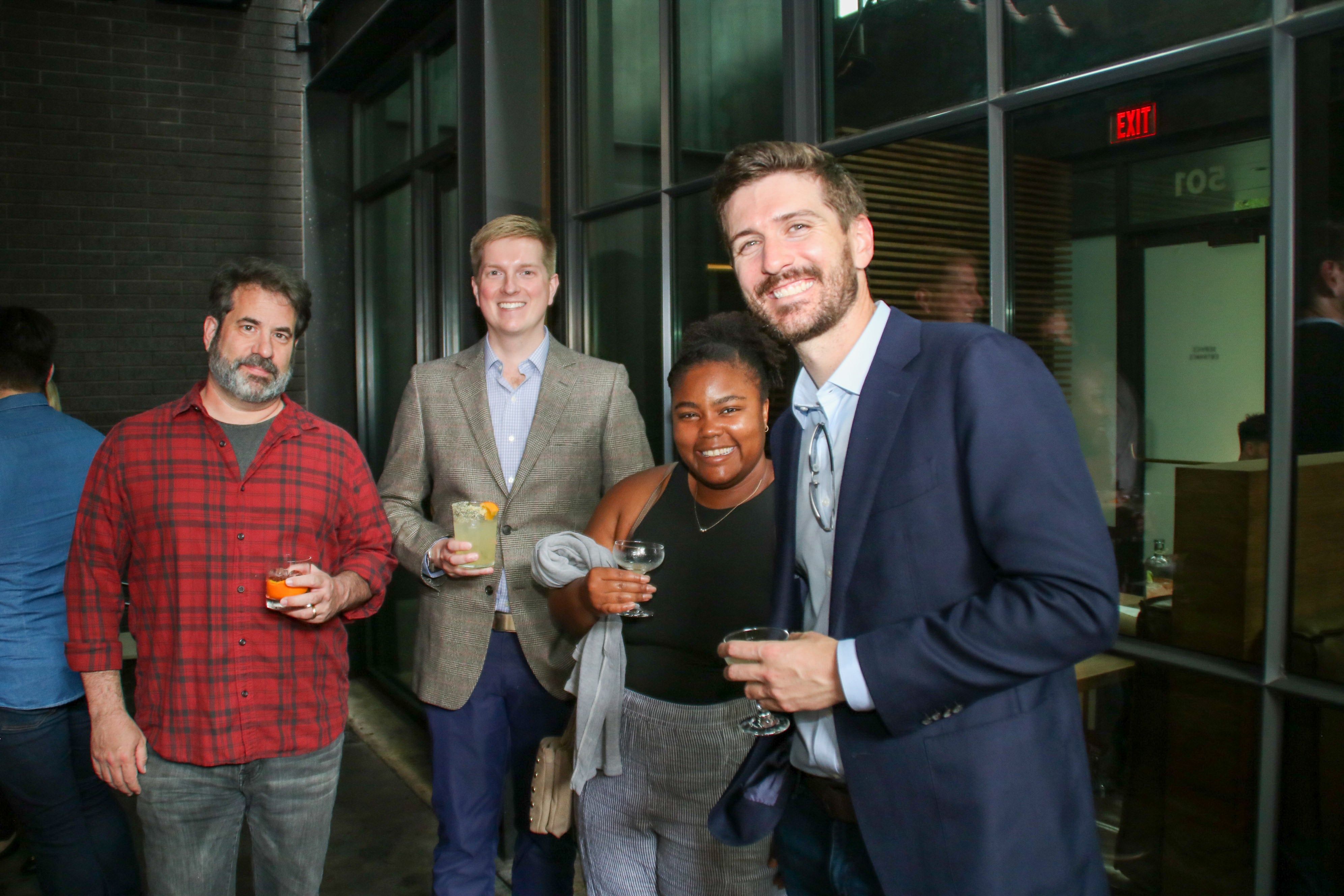 Transcend community enjoying dinner and drinks in upscale restaurant