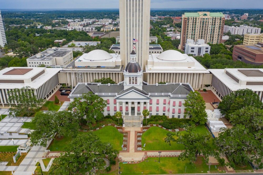 Aerial view of the Florida capitol building