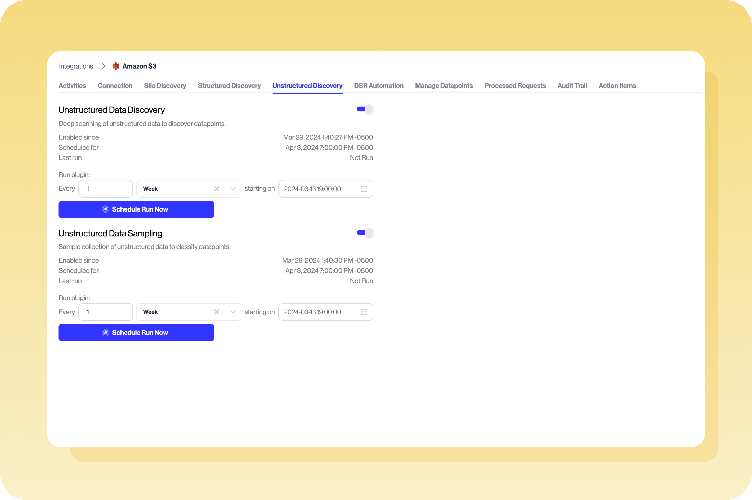 Rendering of transcend software unstructured discovery tool