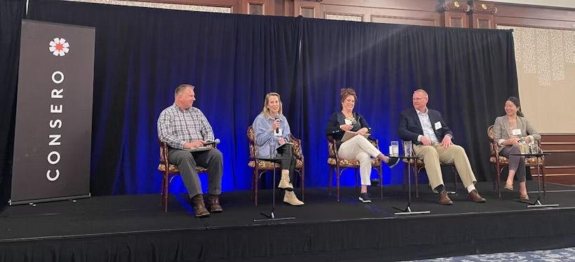 Phyllis Fang moderating a panel at the Consero Chief Privacy Officer forum