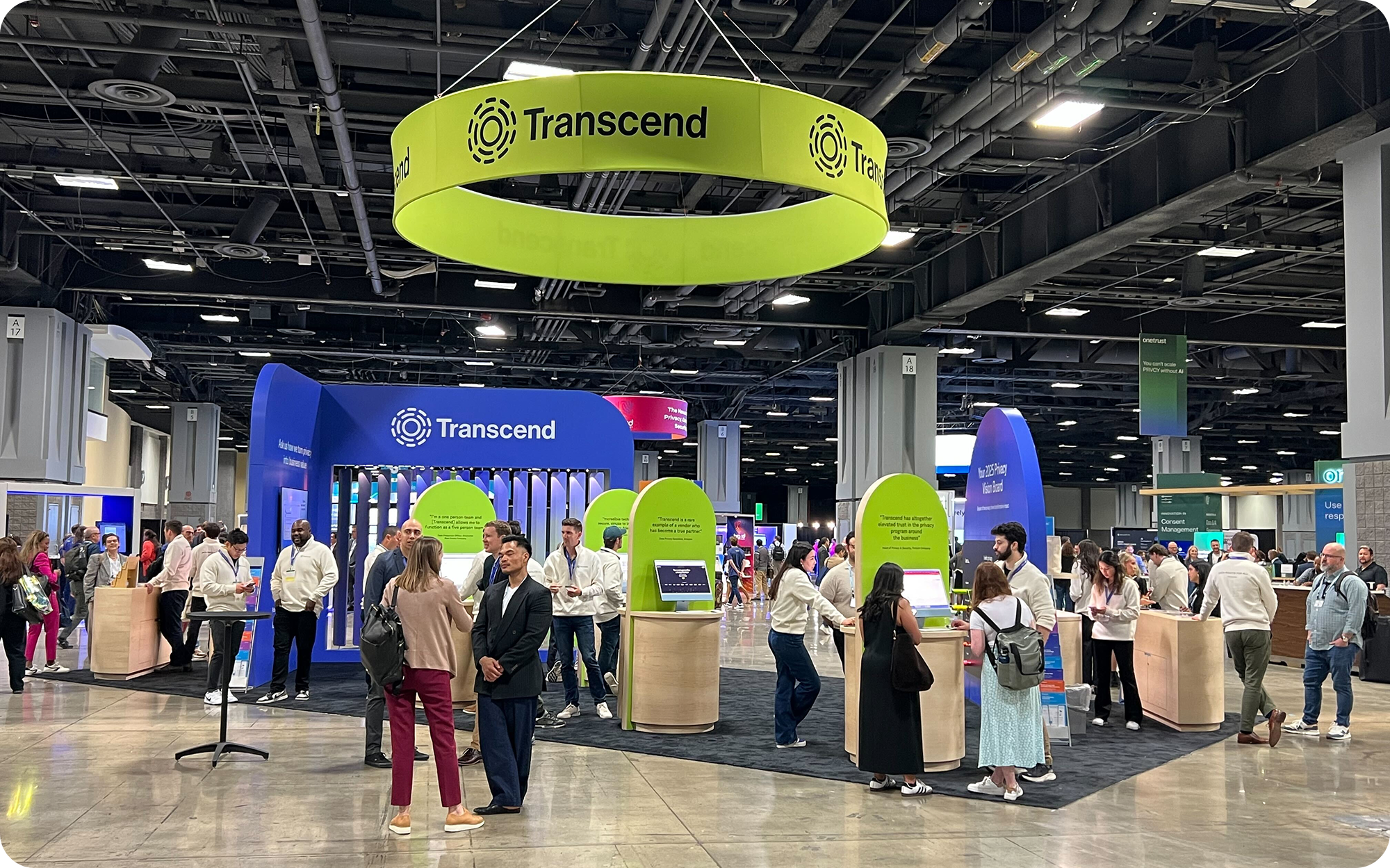 Transcend's booth at a privacy conference