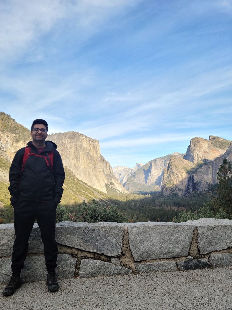 Dipack Panjabi hiking at Yellowstone