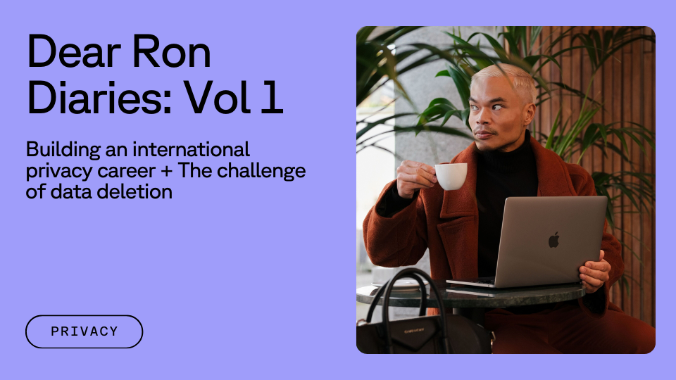 Text that reads 'Dear Ron Diaries: Vol 1' next to a photo of Ron De Jesus