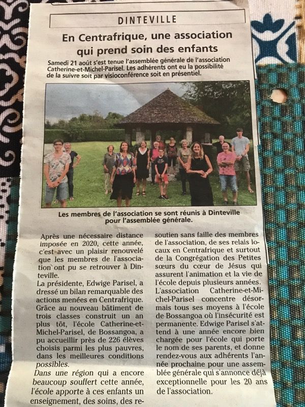 Article : « En Centrafrique, une association qui prend soin des enfants ».