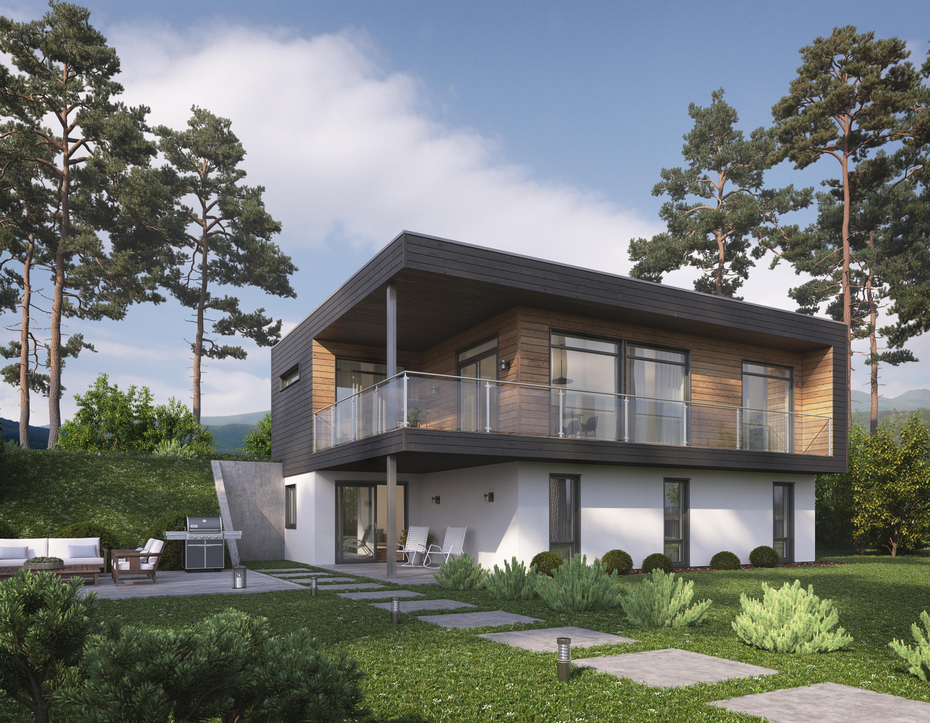 Leknes - Et moderne hus med et sprekt fasadeuttrykk fra Blink Hus
