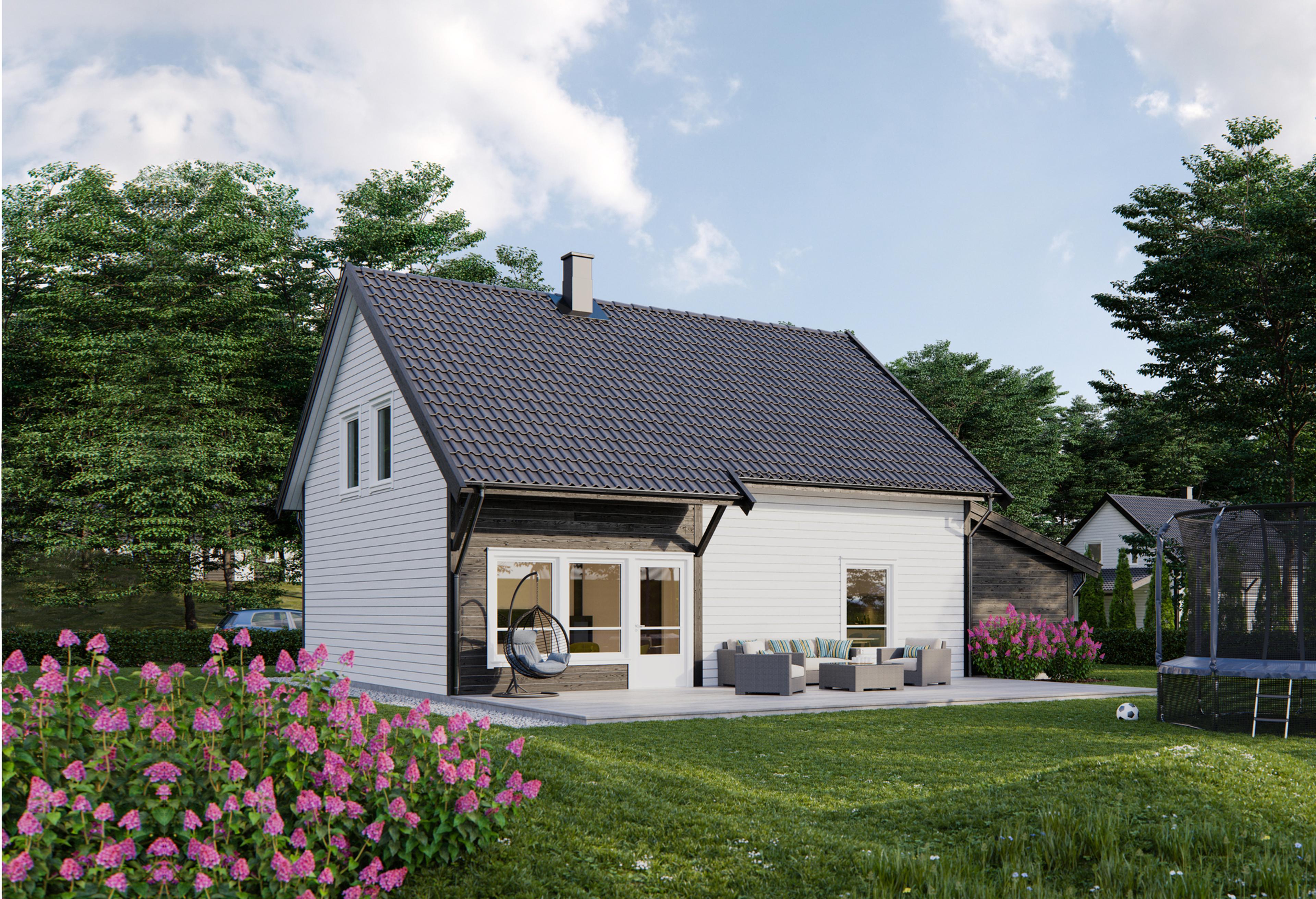 Gimse - Kompakt og arealeffektivt BoSmart-hus med carport.
