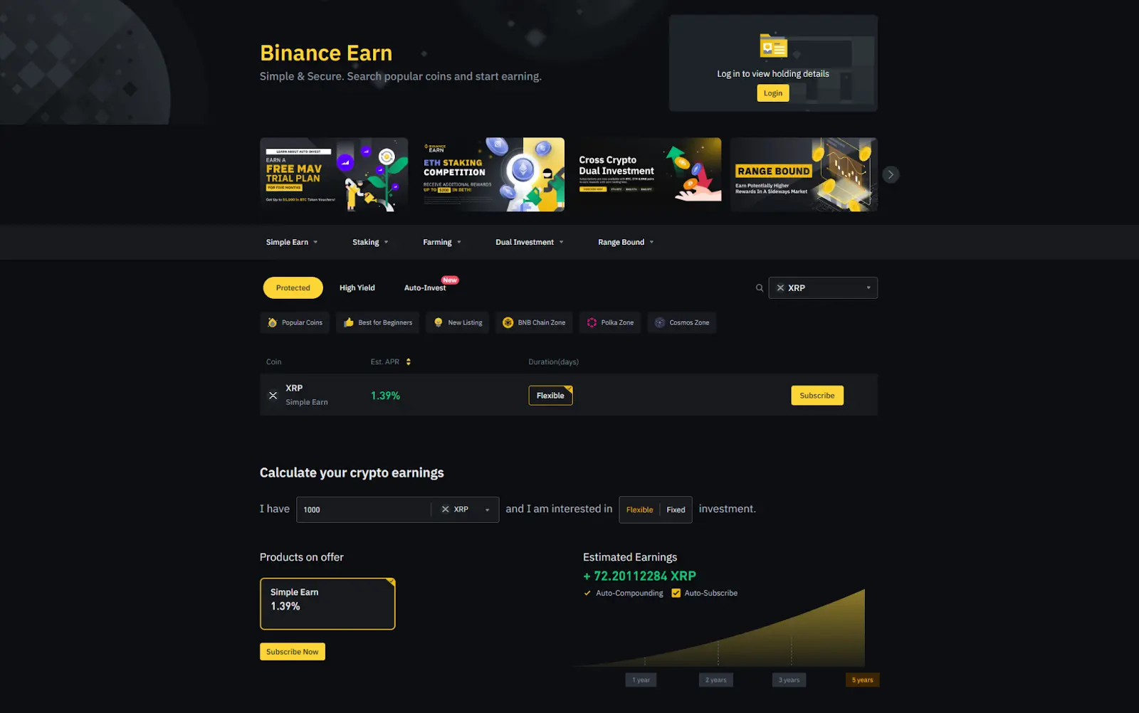 Binance’s Simple Earn