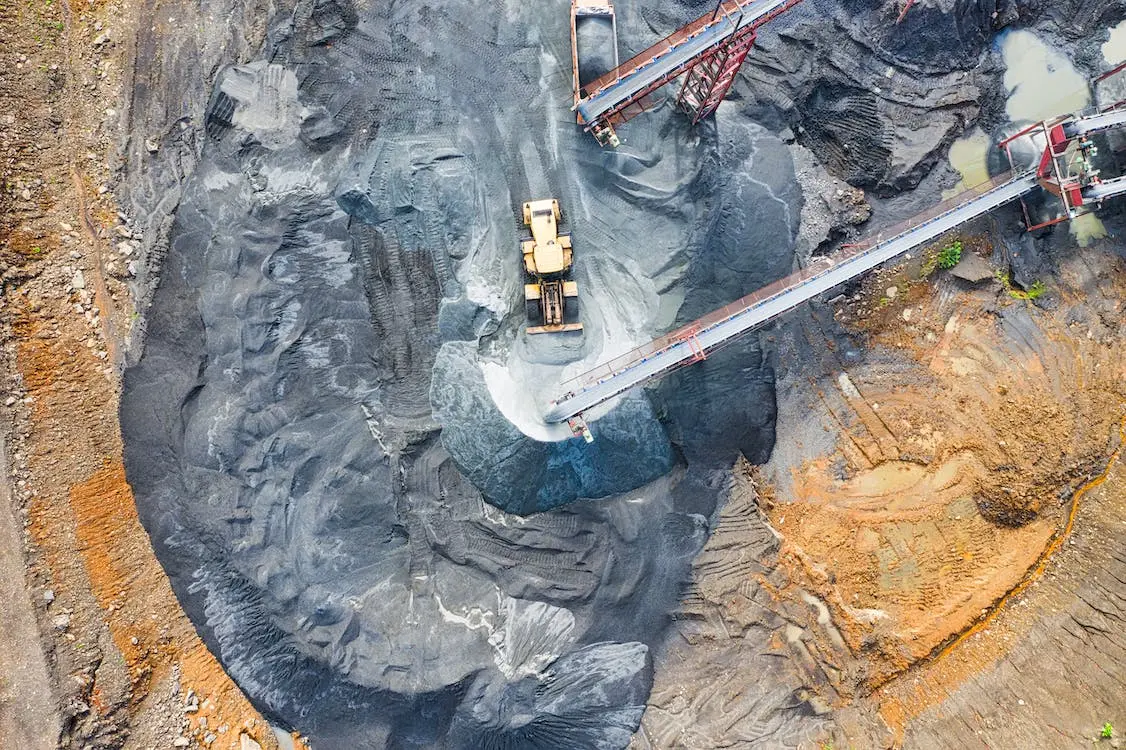 mining vehicle in a mining pit