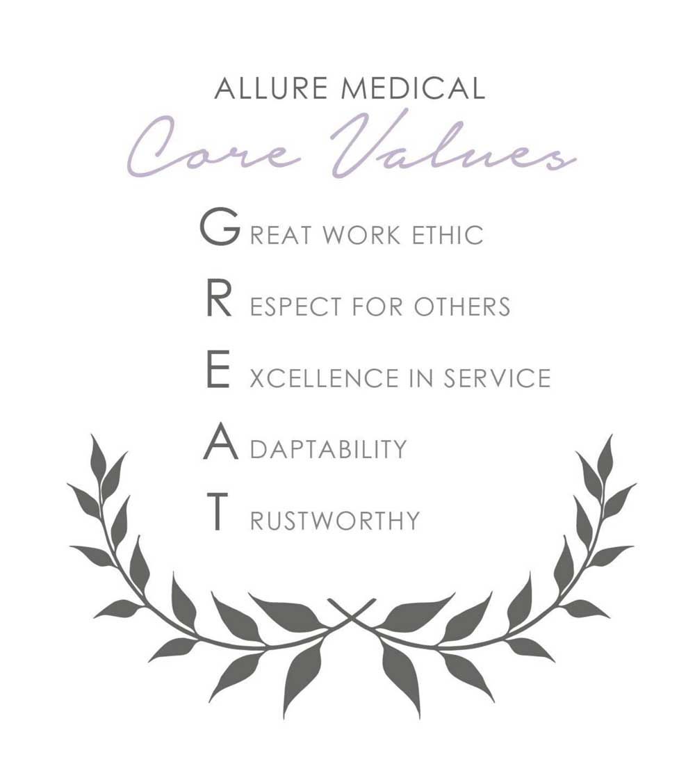core values for allure medical
