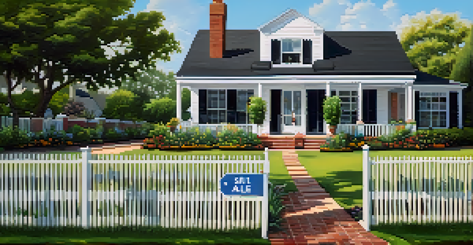 Close-up of a 'For Sale' sign in front of a charming Houston home.