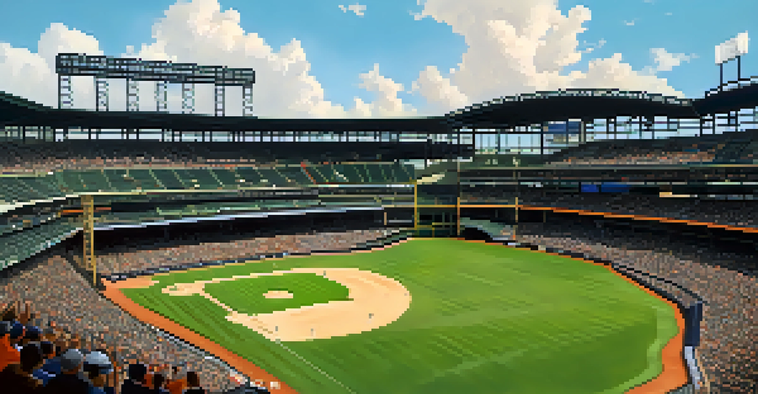 Minute Maid Park during a Houston Astros game, with fans in the stands, a green field, and an iconic train.