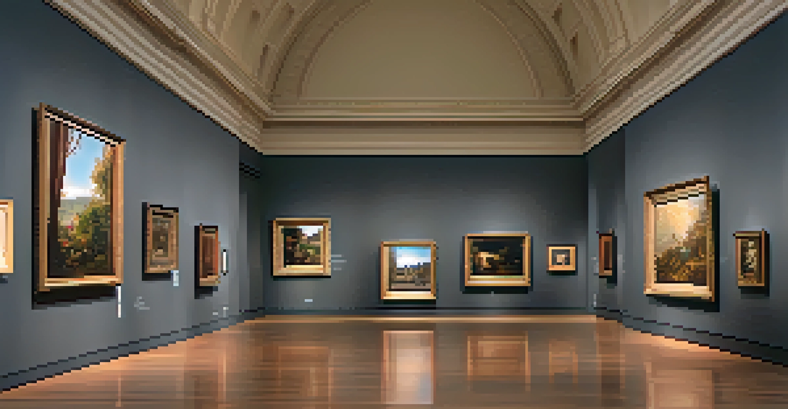 The interior of the Museum of Fine Arts in Houston, displaying diverse artworks with visitors exploring the gallery.