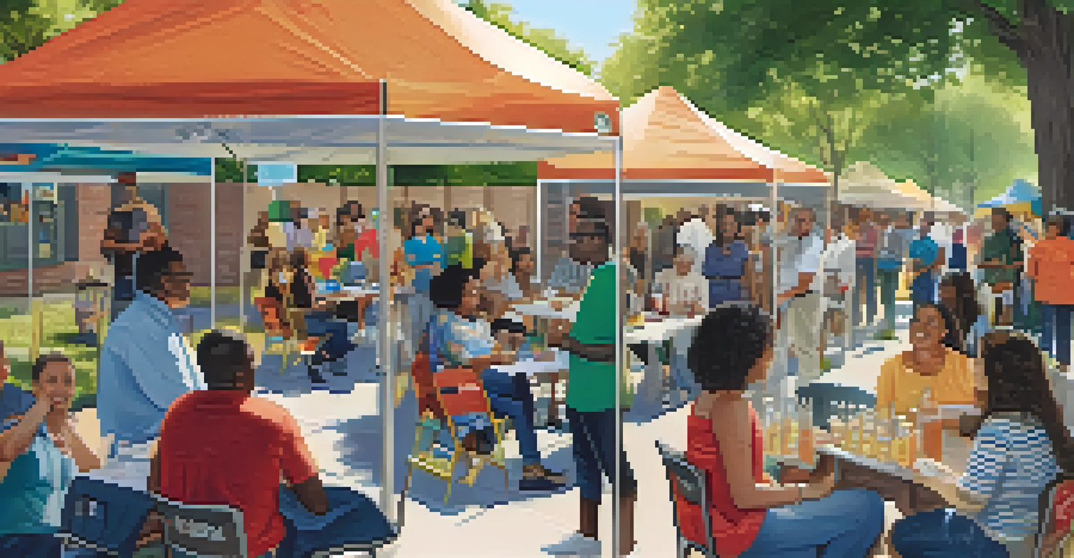 A community engagement event in Houston with residents discussing natural gas and renewable energy solutions.