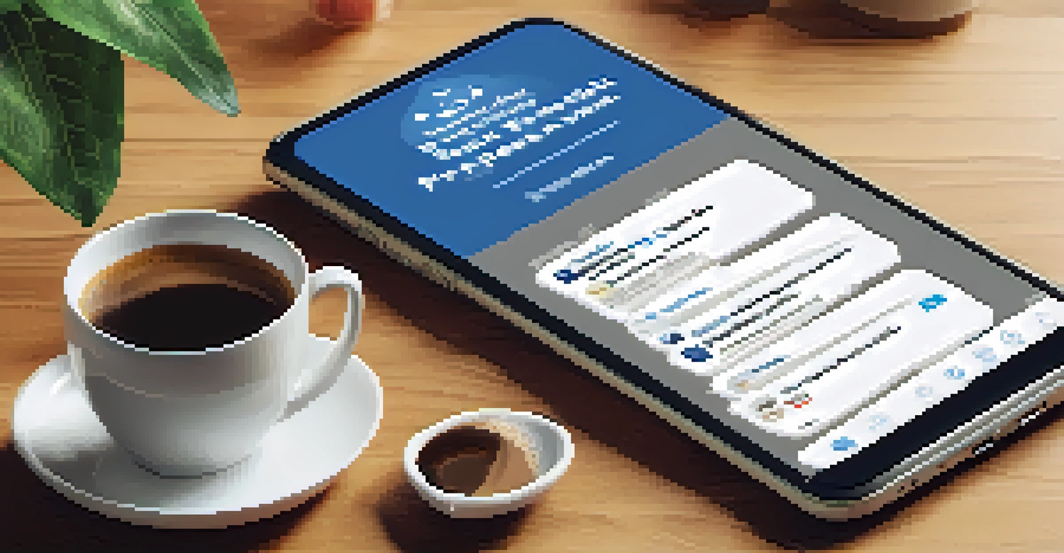 A smartphone displaying a social media post about disaster preparedness tips, with an infographic of emergency supplies and a checklist in the background.