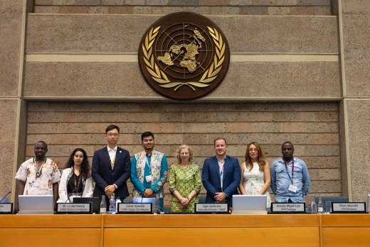 CYMG representatives with UNEP leadership at a steering committee session