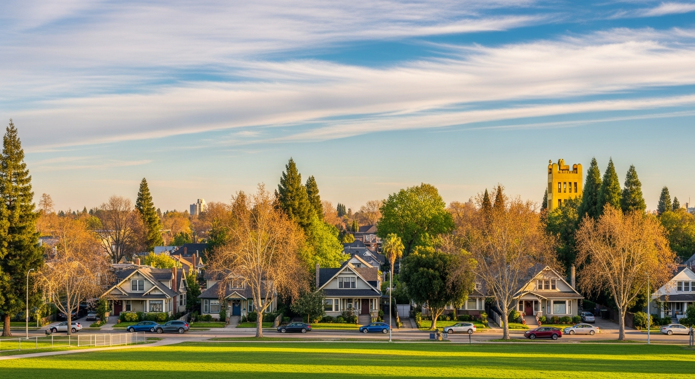 Scenic view of East Sacramento, California