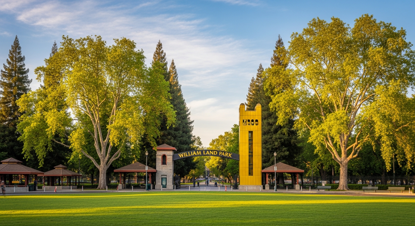 Scenic view of Land Park in Sacramento, California
