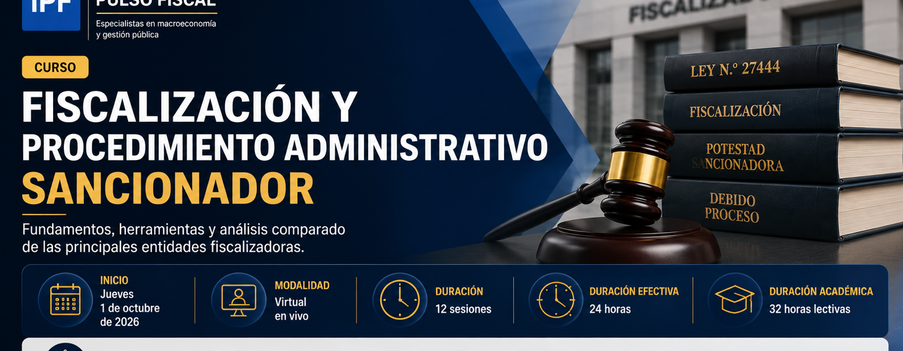 Banner del Curso Fiscalización y Procedimiento Administrativo Sancionador.