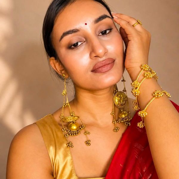 Regal Gold Jhumka Set