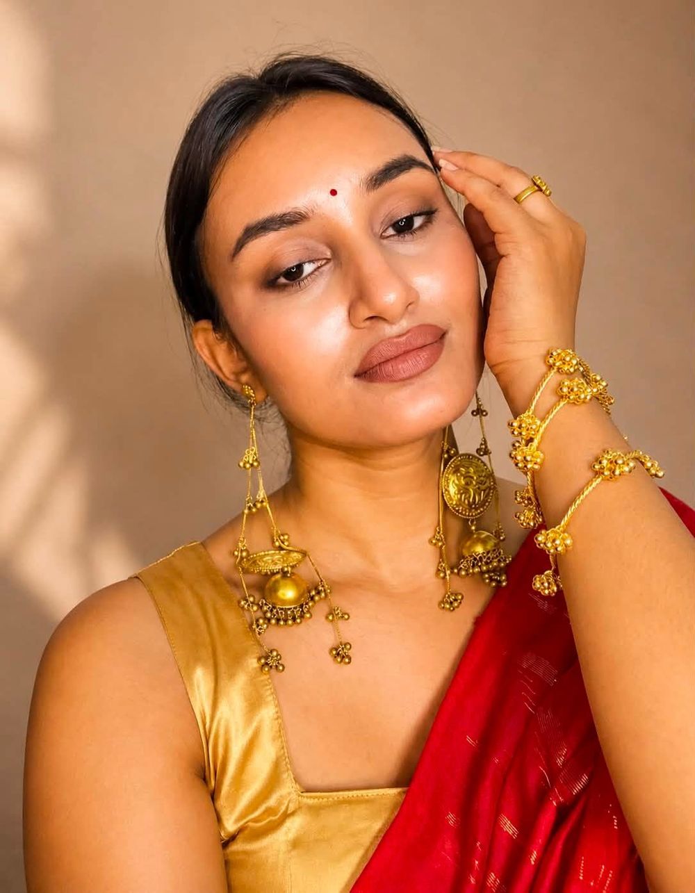 Regal Gold Jhumka Set