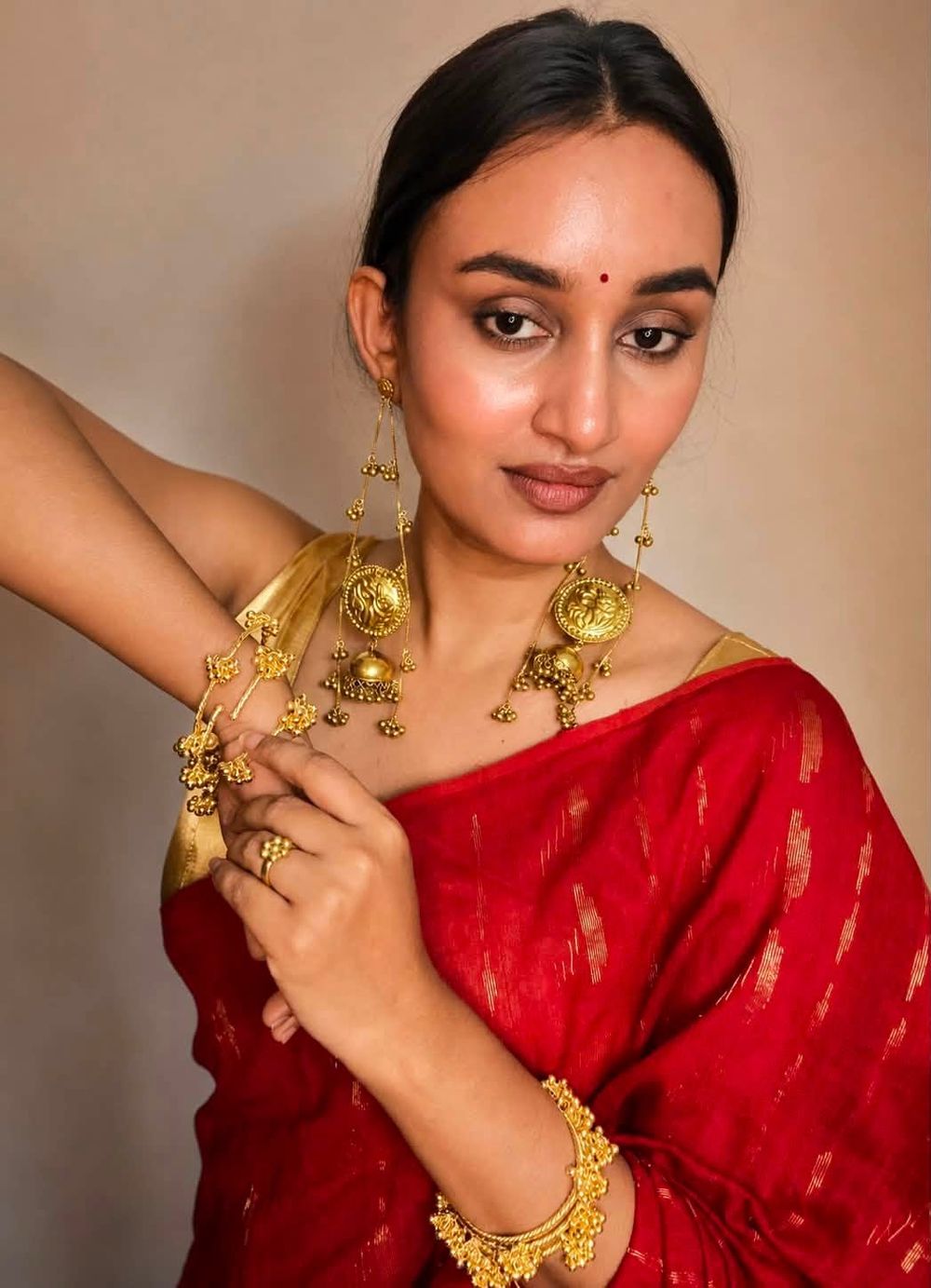 Regal Gold Jhumka Set